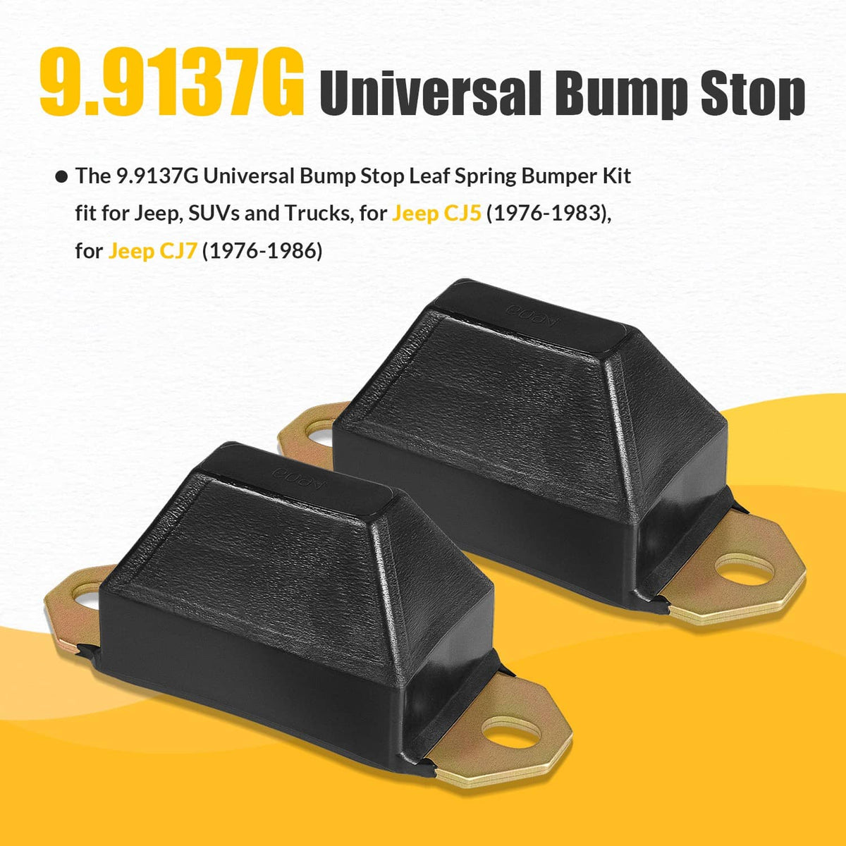 Solidspare 9.9137G Universal Bump Stop Set For 1976-1983 Jeep CJ5 & 1976-1986 Jeep CJ7