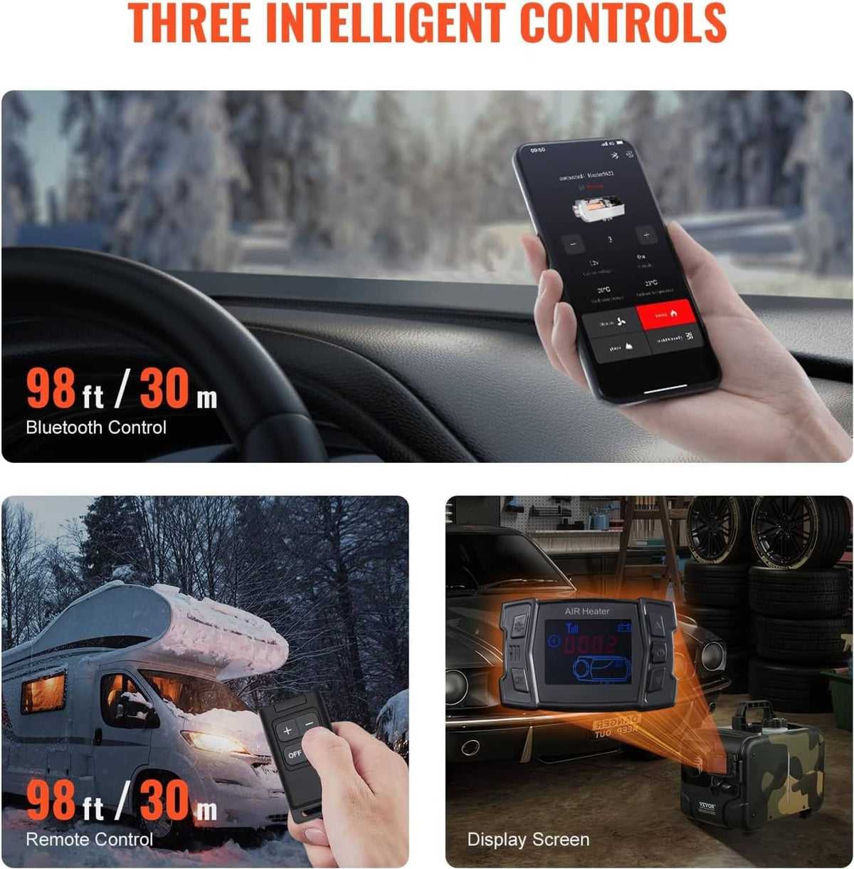 Solidspare 8KW Diesel Air Heater All in one 12V/24V 110V Bluetooth APP Remote Control Car