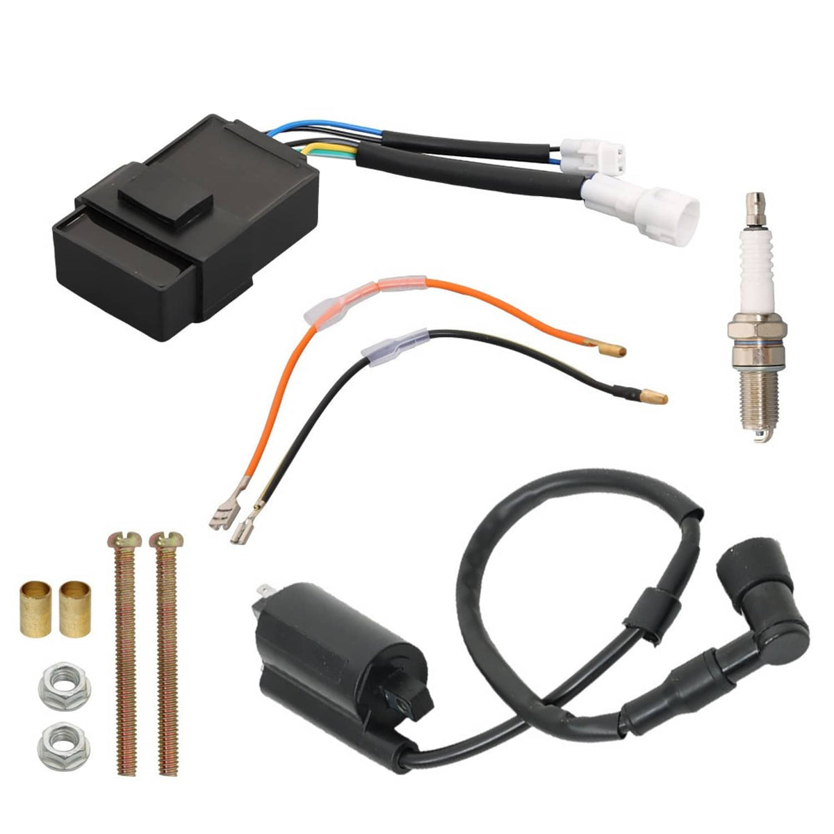 Solidspare Ignition Coil CDI Spark Plug Kit For Kawasaki Bayou300 KLF300B 1988-2004