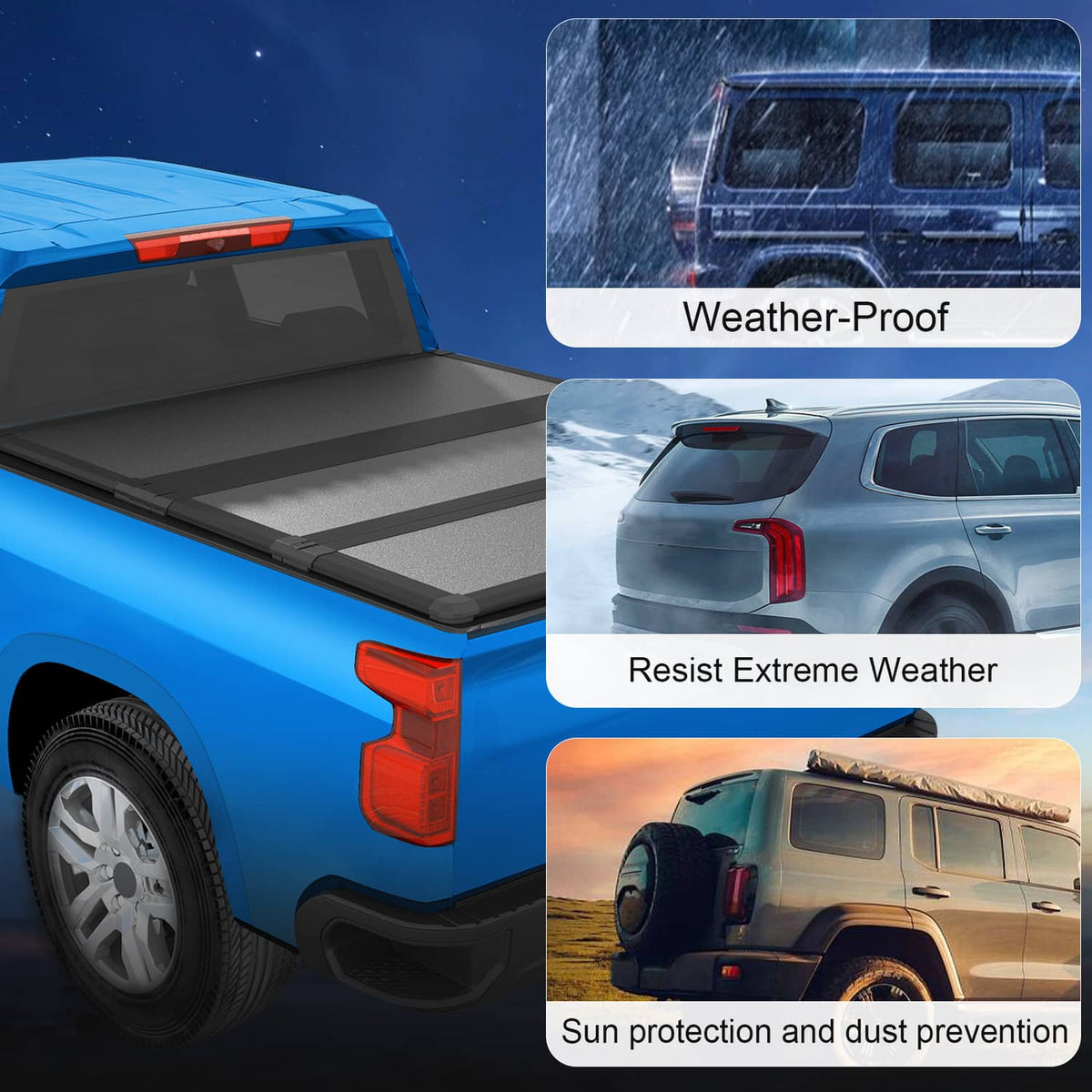 Solidspare 6FT Tri-Fold Hard Bed Tonneau Cover For Chevy Colorado GMC Canyon 2015-2024