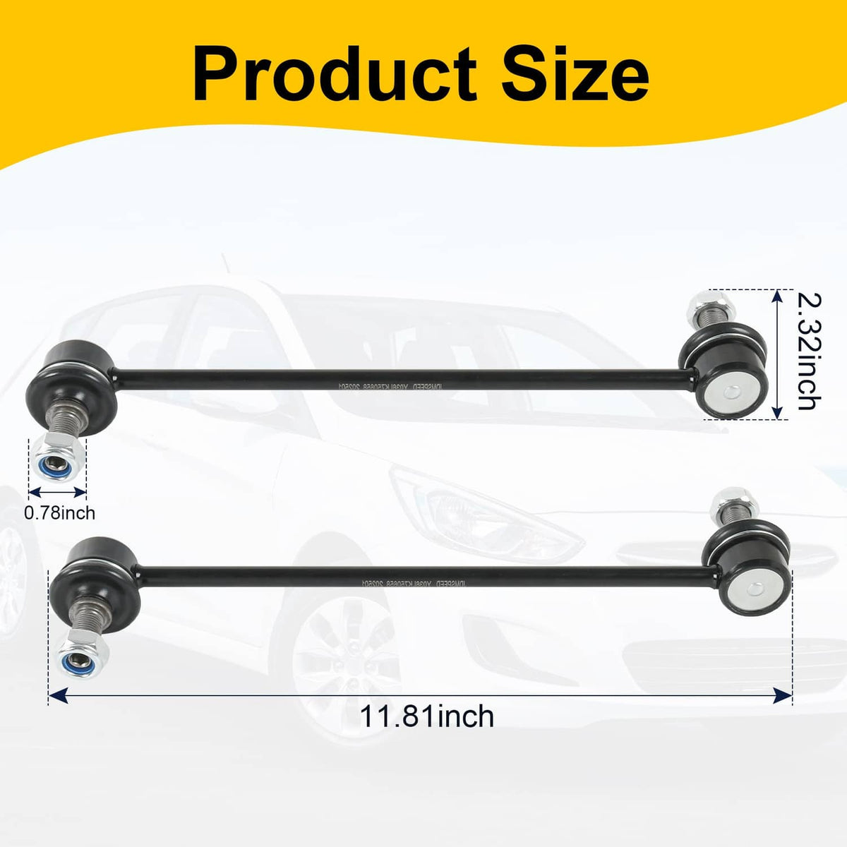 Solidspare Front Sway Bar End Links K750658 For 2012-2015 Hyundai Sonata Kia Optima 270MM