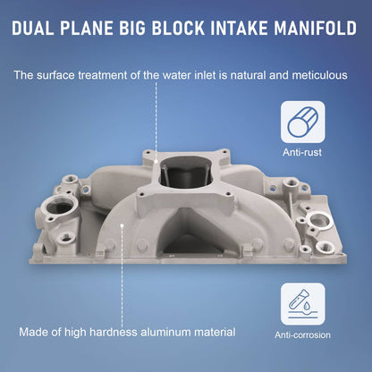 Solidspare BBC Aluminum Air Gap Single Plane Intake Manifold for Big Block Chevy V8 396-454