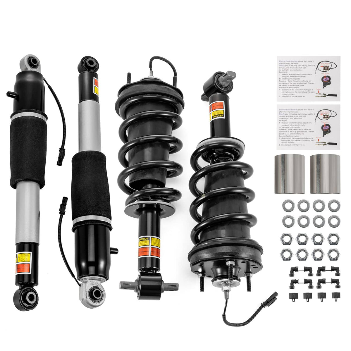 Solidspare 4Pcs Front Rear Shock Struts Assys For 2015-2020 GMC Sierra Cadillac Escalade