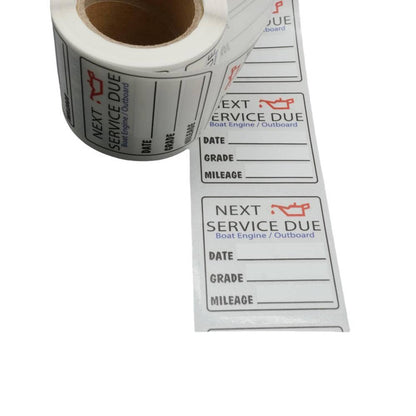 Solid Spare Next Service Due Reminder Oil Change Stickers - Static Clings (200 Per Pack)