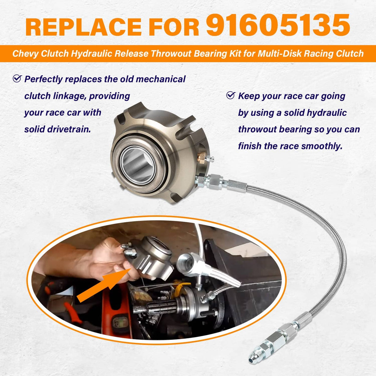 Solidspare Racing Clutch Hydraulic Throwout Bearing 91605135 for Chevy Release Bearing