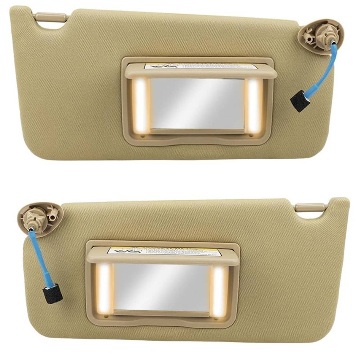 Solidspare Pair Tan Sun Visor 83280-TA5-A51ZA For 2008-2017 Honda Accord w/ Light & Mirror