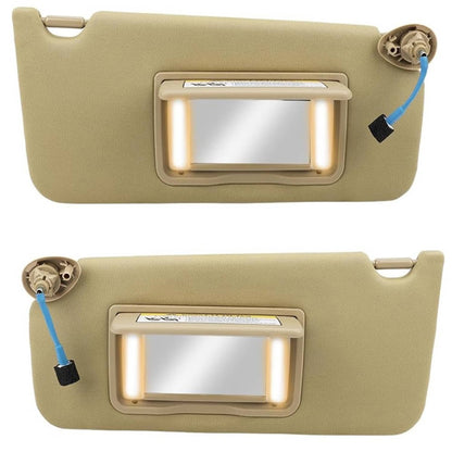 Solidspare Pair Tan Sun Visor 83280-TA5-A51ZA For 2008-2017 Honda Accord w/ Light & Mirror