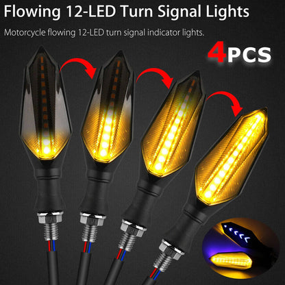 Solidspare 4 Pcs Flowing LED Turn Signals Blinker Light For Yamaha YZF R1 R6 R6S MT DRZ400