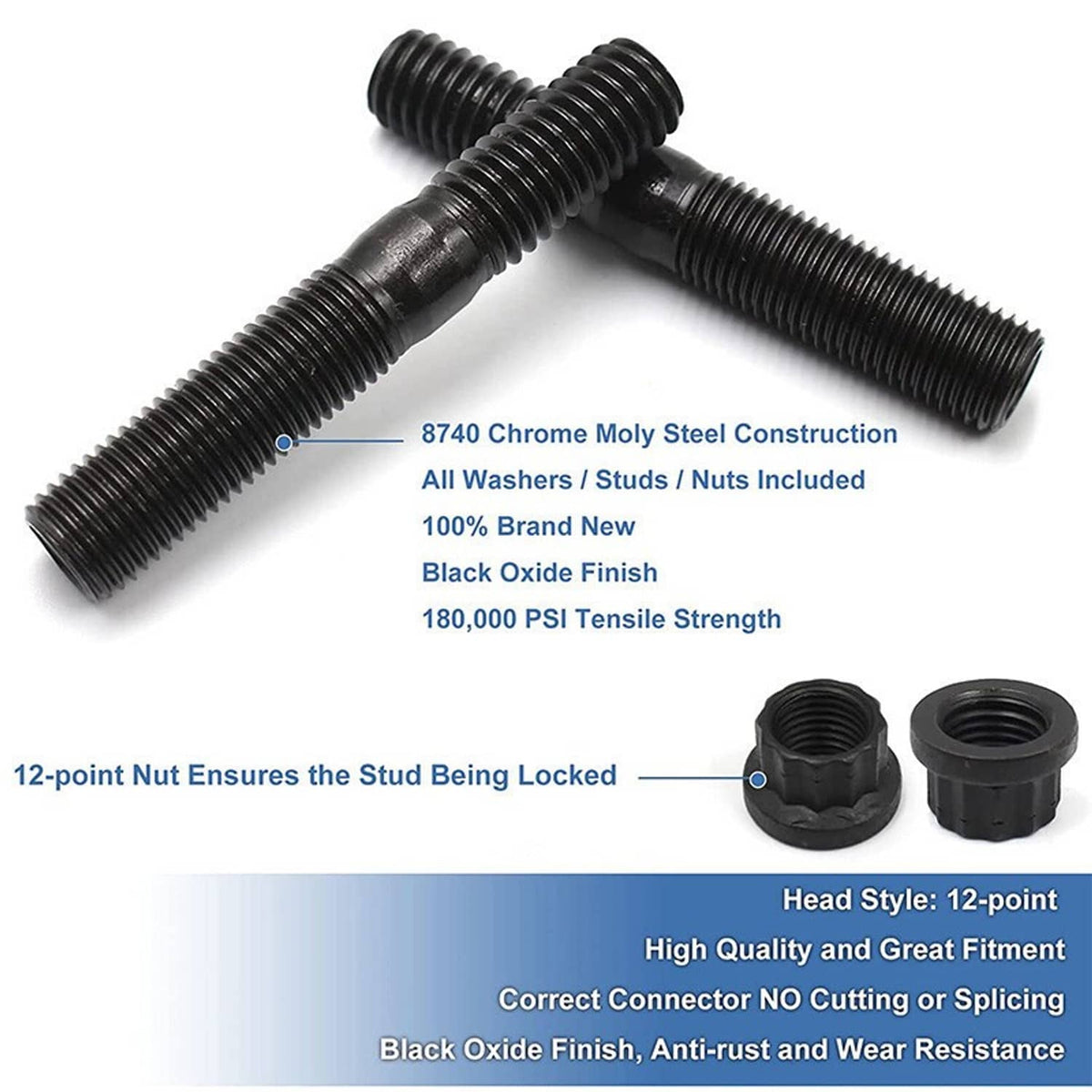 Solidspare PCE279.1001 Cylinder Head Stud Kit For Small Block Chevy SBC 265 267 283 302 350