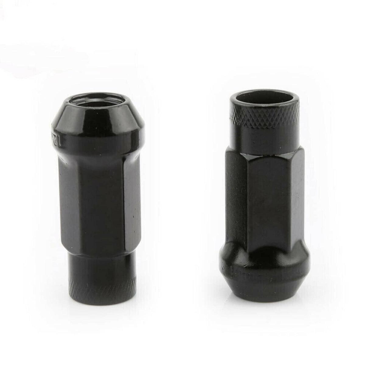 Solidspare 20Pcs M12x1.5mm Extended Steel Open Ended wheel Lug Nuts For Toyota Honda Black