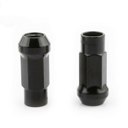 Solidspare 20Pcs M12x1.5mm Extended Steel Open Ended wheel Lug Nuts For Toyota Honda Black
