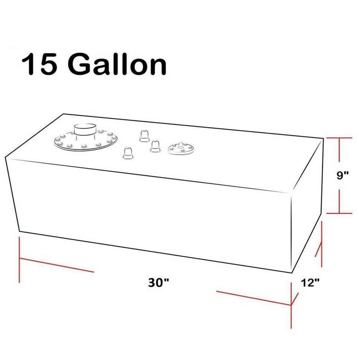 Solidspare 15 Gallon Aluminum Racing Drift Fuel Cell Gas Tank w/ Cap & Level Sender Sliver