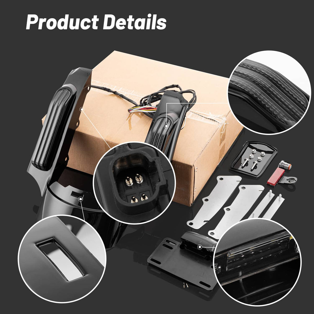 Solidspare LED Rear Fender Fascia Light Kit For Harley Electra Street Road Glide 2014-2024