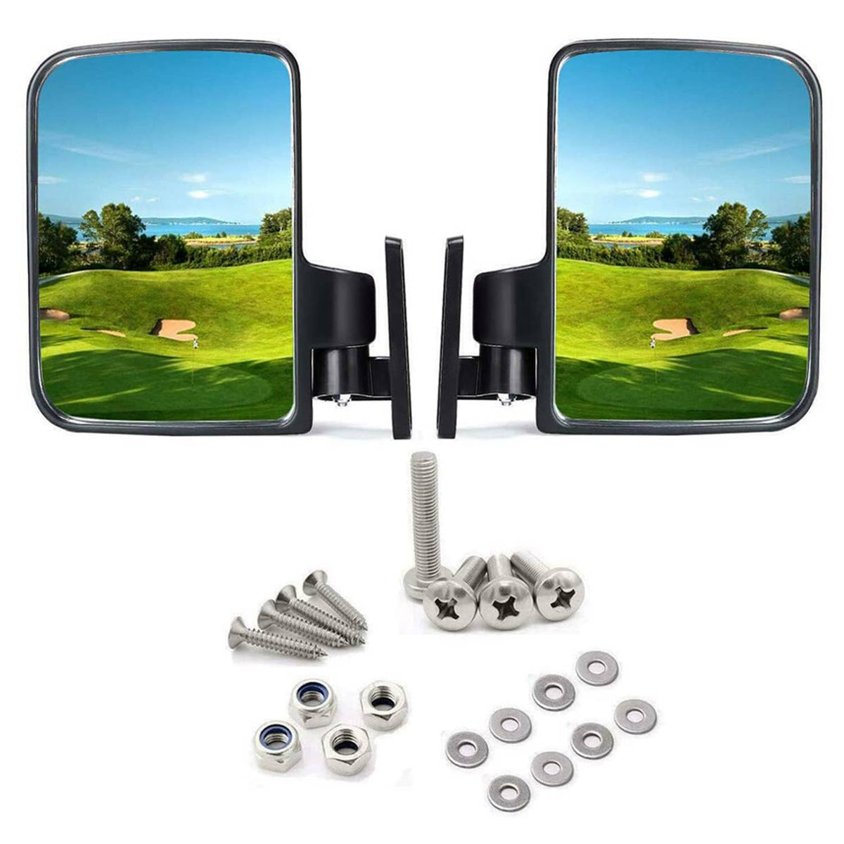 Solidspare Golf Cart Mirror No Drilling Side Rear View Mirrors for Yamaha EZGO Club Car