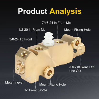 Solidspare PV2 Brass Disc/Drum Disc Front Drum Rear Brake Proportioning Valve & Mount