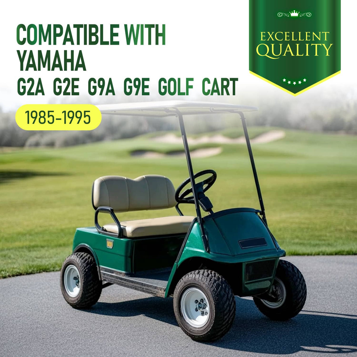 Solidspare Golf Cart Seat Bottom Cushion Assembly For Yamaha G2A,G2E,G9A,G9E 1985-1995
