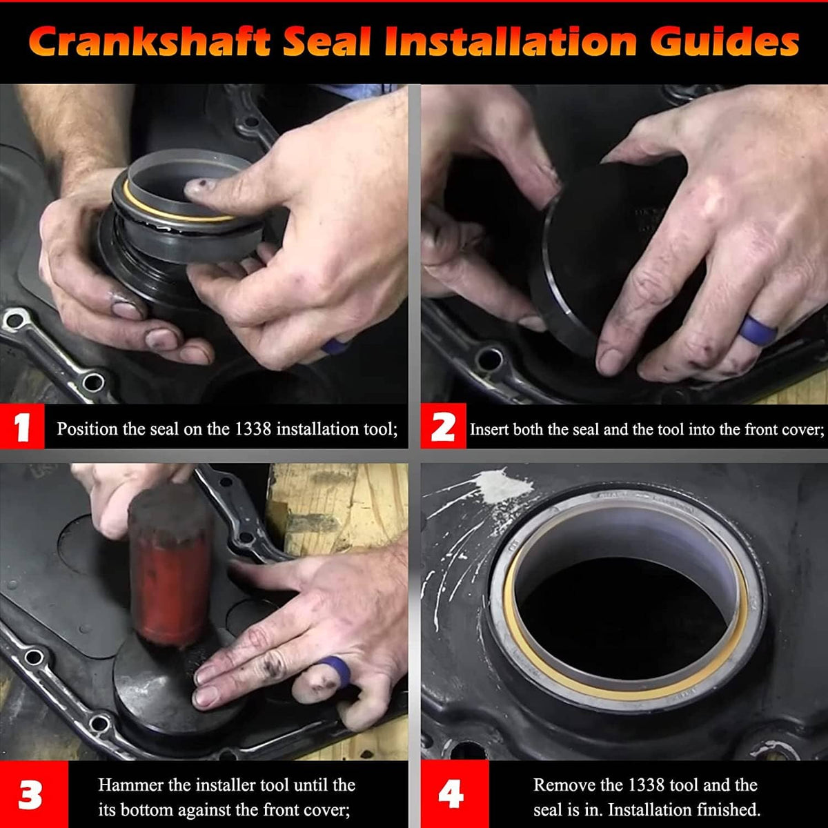 Solid Spare 5046 & 1338 Front Crankshaft Seal Installation Tool for Cummins 3.9L 5.9L 6.7L