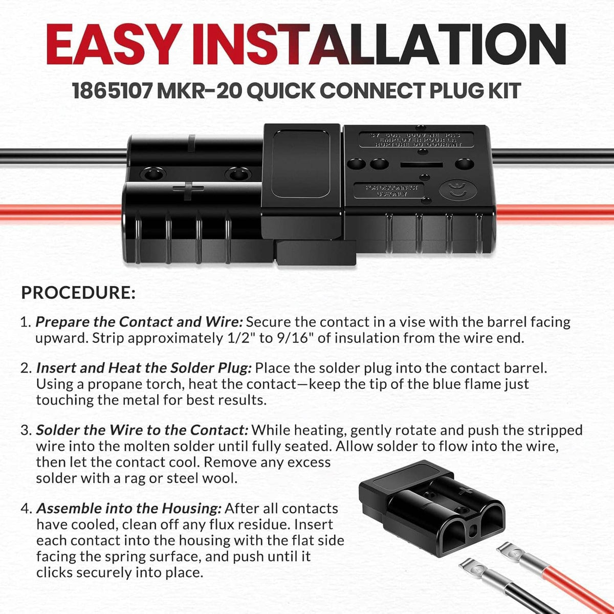 Solidspare 1865107 MKR-20 Quick Connect Plug for Minn Kota Edge, Riptide, Terrova, Fortrex