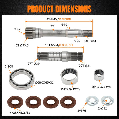 Solidspare Front Inner Axle Intermediate Shaft Kit For Ram 1500 2012-2022 Dodge 68257420AG