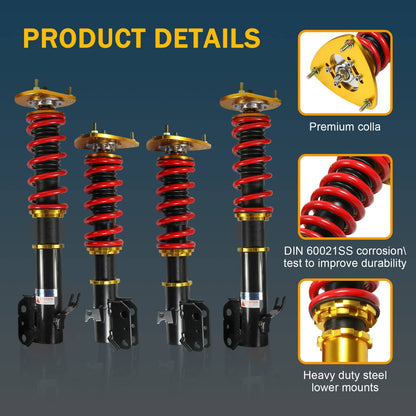 Solidspare 4X Coilover Struts Shocks Absorbers Adj Height For Subaru Impreza WRX GC8 93-01