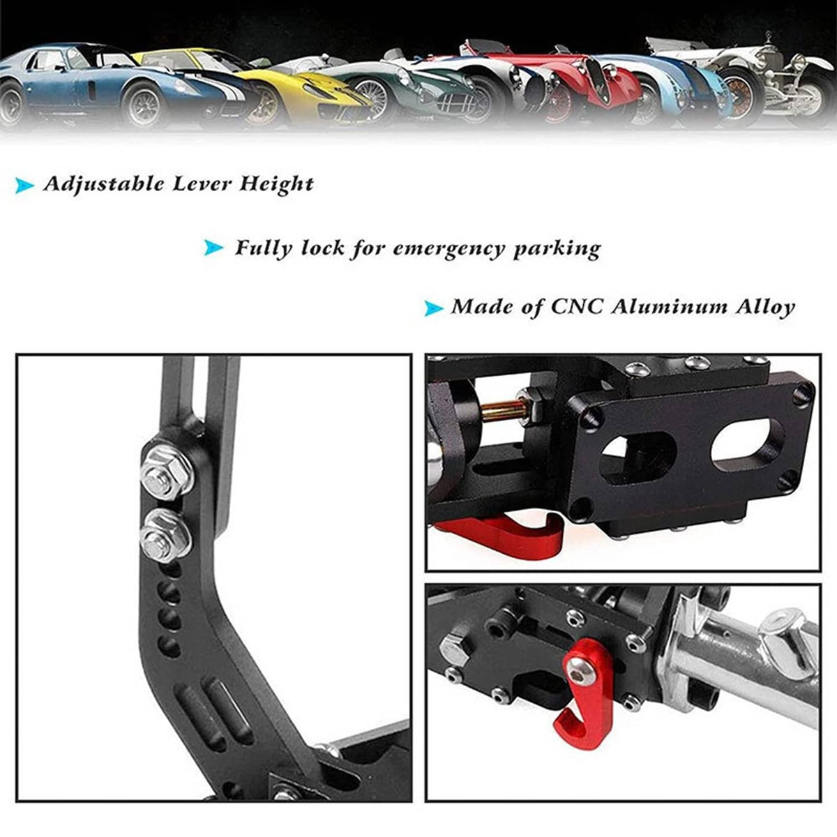 Solidspare Universal Car Racing Aluminum Hydraulic Handbrake Drift Hand Brake Parking Black