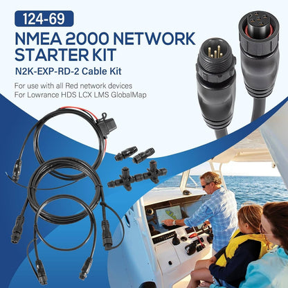 Solidspare 124-69 NMEA 2000 Network Starter Kit Replace for Lowrance N2K-EXP-RD-2 Cable Kit