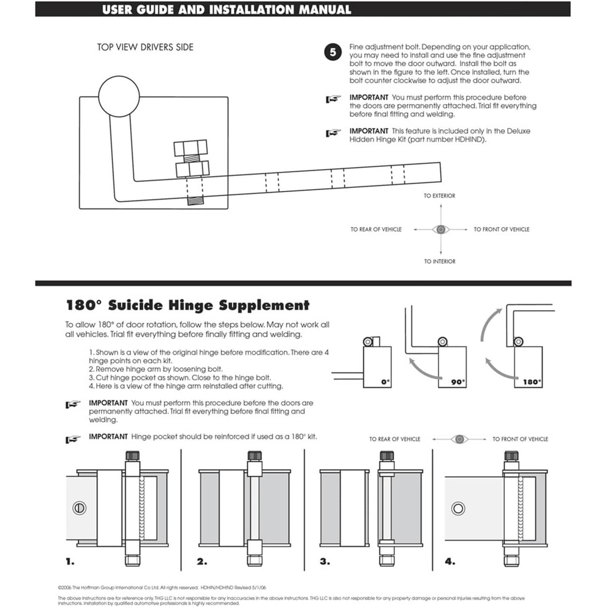 Solidspare Universal Complete 2 Door Street Rat Hot Rod Suicide Hidden Door Hinge Kit