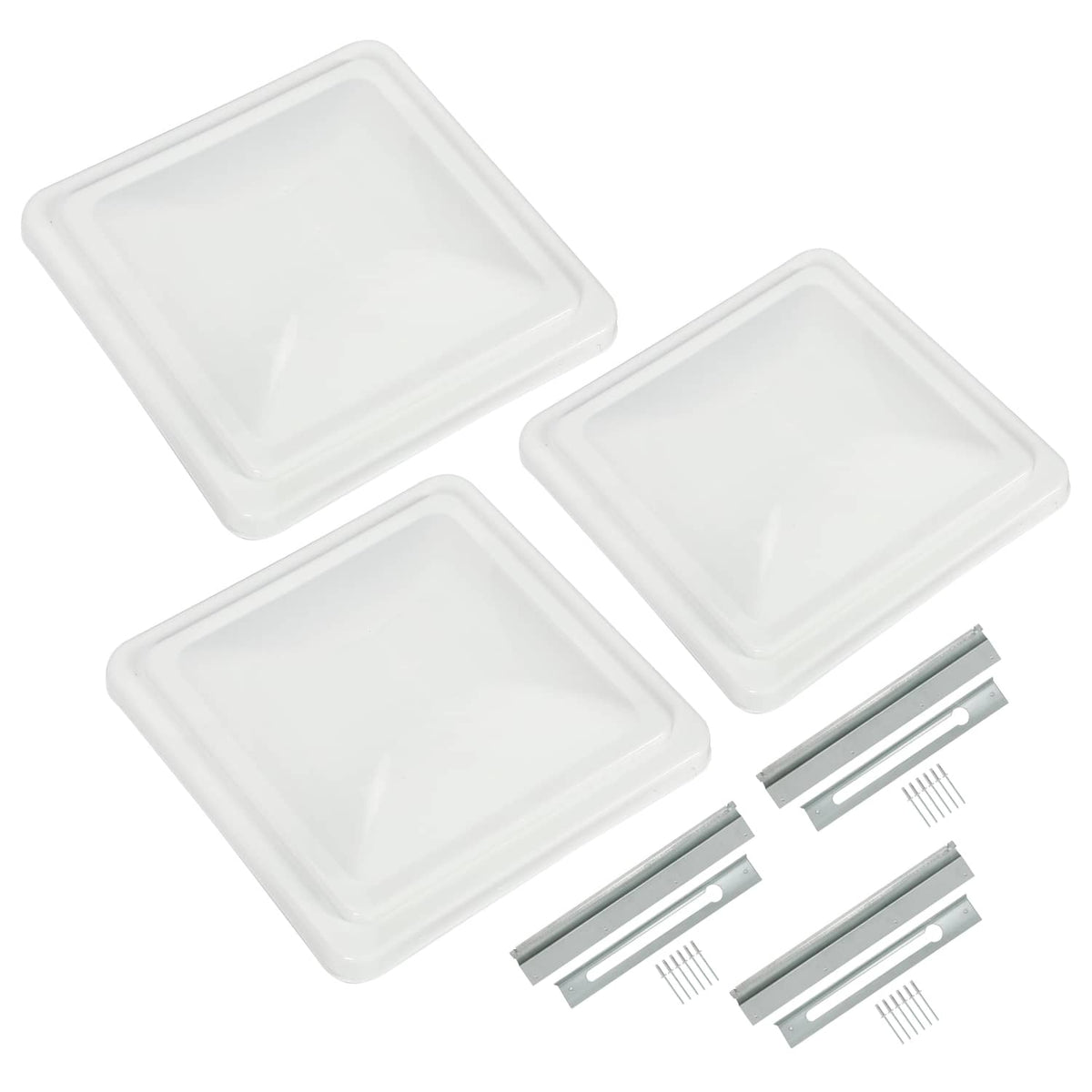 Solidspare (3) pcs White 14" X14" RV Roof Vent Cover Trailer For fresh air construction
