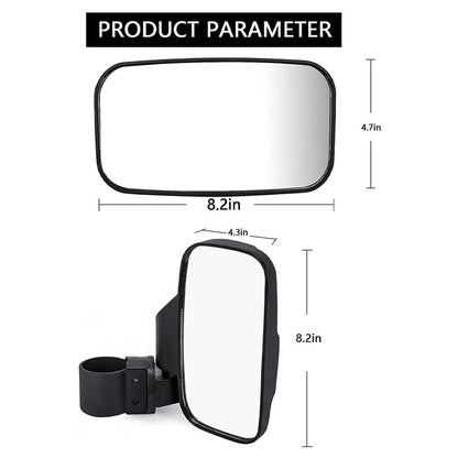 Solidspare 1.75" & 2" UTV Rear View Center Mirror For Polaris RZR PRO XP 4 Honda Talon 1000