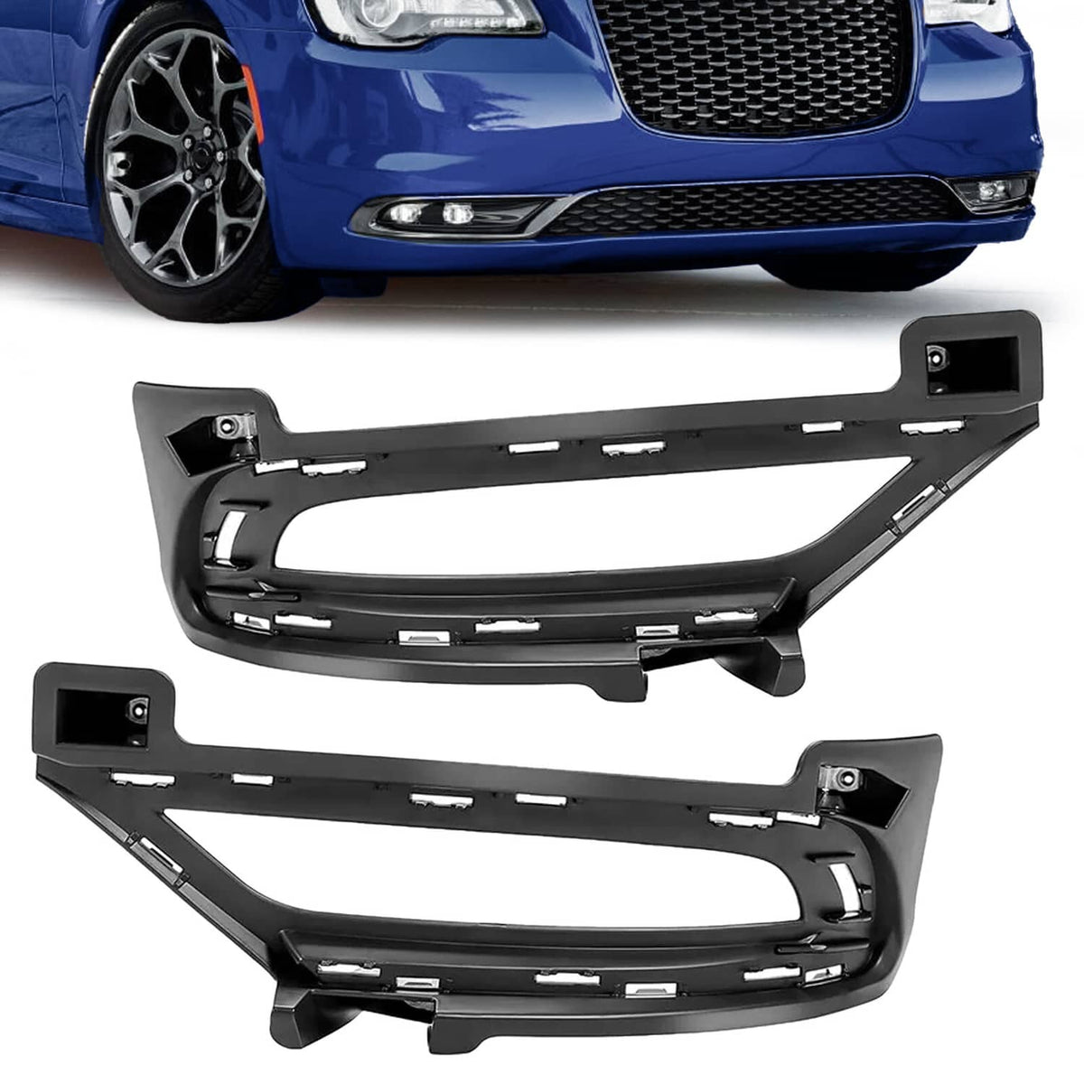 Solid Spare Fog Light Trims Driving Lamp Bezel Driver & Passenger For Chrysler 300 2015-2024