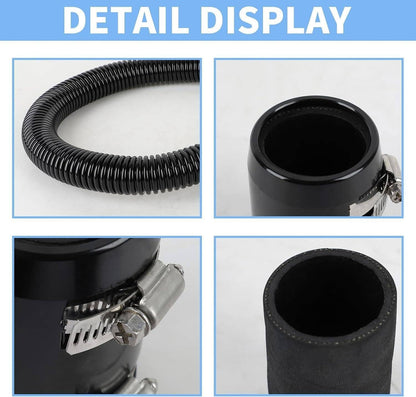 Solidspare 48" Stainless Steel Radiator Flexible Coolant Water Hose w/ Caps Kit Universal