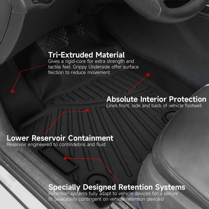Solidspare 3D TPE Floor Mats Liners & Trunk Cargo Liner For 2015-2025 Ford Edge All Weather