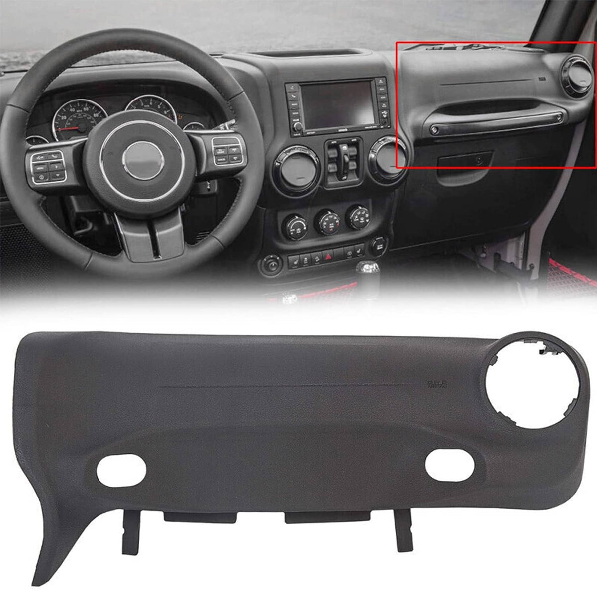 Solidspare Body Passenger Instrument Panel Dashboard Cover For 2015-2018 Jeep Wrangler JK