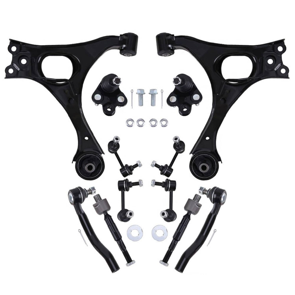 Solidspare For 06-11 Honda Civic Front Lower Control Arms Ball Joint Sway Bars w/ Tie Rods