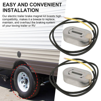 Solidspare 2pcs 12-1/4"x3-3/8 Electric Trailer Brake Magnet Replacement Kits for 10K axle