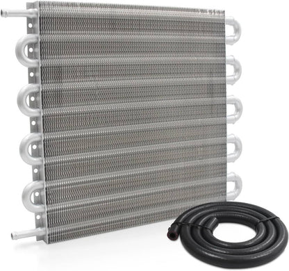 Solidspare 10 Rows Universal Aluminum Remote Transmission Oil Cooler Radiator Converter Kit