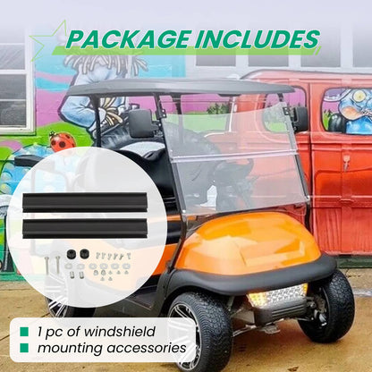Solidspare Windshield For Club Car Precedent 2004 - Up Folding Clear Golf Cart Windscreen