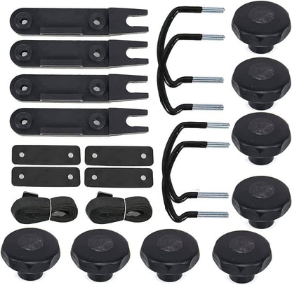 Solidspare 4Pcs Roof Box U-Bolt Clamps Cargo Carrier Roof Rack Bracket Van Mounting Black