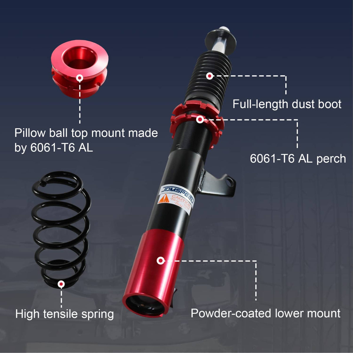 Solidspare Coilover Struts FOR VW MK5 MK6 GOLF/JETTA 06-14 Suspension Spring KIT Adj Height
