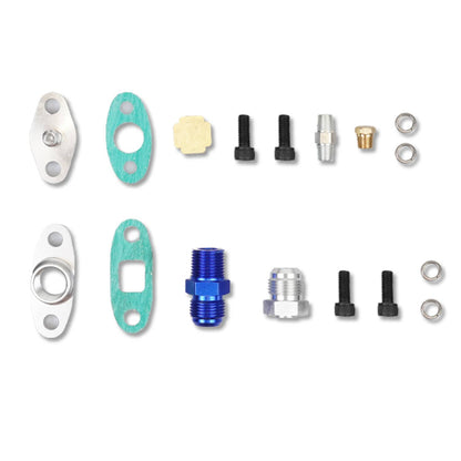 Solidspare Oil Feed Line+10AN Oil Drain Return Fitting Kit For Turbo T3 T4 T6 GT45 T04E T66