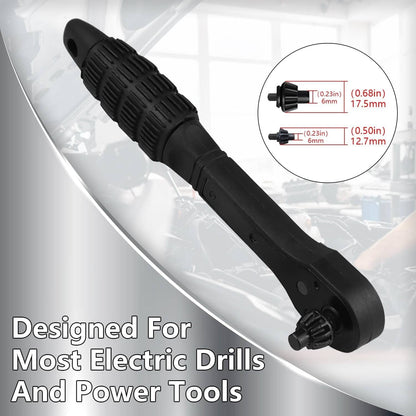 Solid Spare 2-in-1 Ratchet Spanner Drill Chuck Key Wrench Universal Chuck Key Replacement