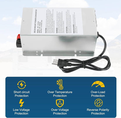 Solidspare WF-9855 RV Converter 55 Amp Deck Power Converter Charger RV Trailer Camper 12V