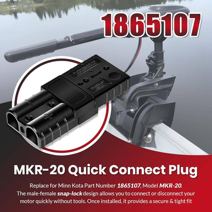 Solidspare 1865107 MKR-20 Quick Connect Plug for Minn Kota Edge, Riptide, Terrova, Fortrex