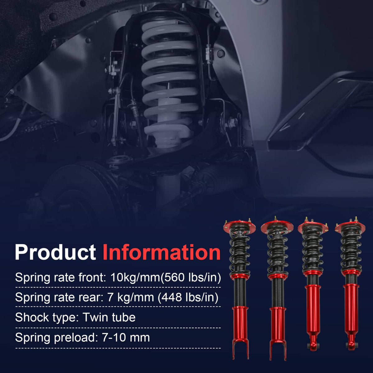 Solidspare Coilovers Struts Shocks For 1993-1998 Toyota Supra 1992-2000 Lexus SC300 SC400