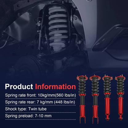 Solidspare Coilovers Struts Shocks For 1993-1998 Toyota Supra 1992-2000 Lexus SC300 SC400
