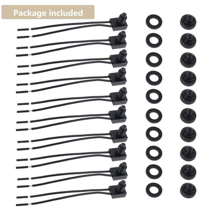 Solid Spare 10pcs 12V-48V Wire Leads Waterproof On-Off Push Button Switch for Motorcycle Car