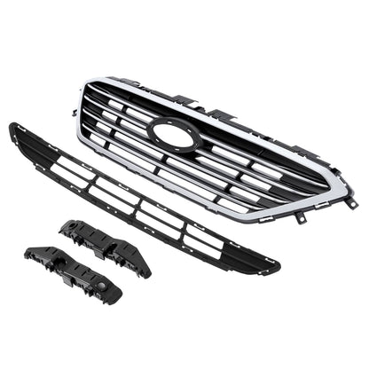 Solid Spare For 2015 2016 2017 Hyundai Sonata Front Upper Lower Grill W/ Bumper Bracket 4Pcs