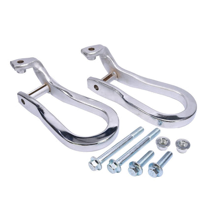 Solidspare Pair Chrome Tow Hooks Kit 84072464 For 2015-2019 Silverado Sierra 2500HD& 3500HD