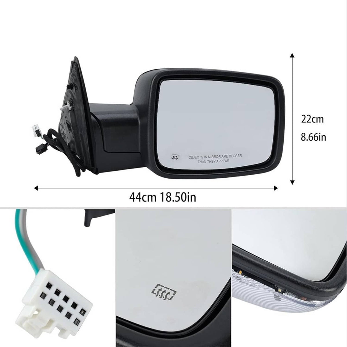 Solidspare Right/Passenger Side For 13-19 Ram 1500 Manual Fold+Heated+LED Signal Mirror New