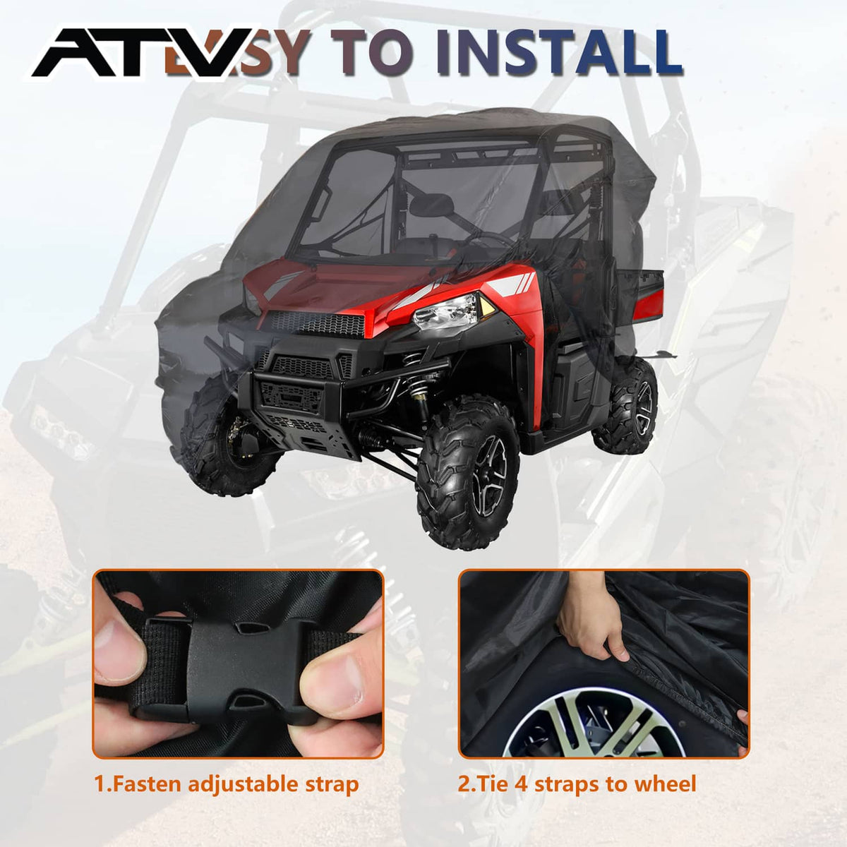 Solidspare SxS Utility Vehicle Cover Waterproof Fit For Polaris RZR XP 4 Turbo S US